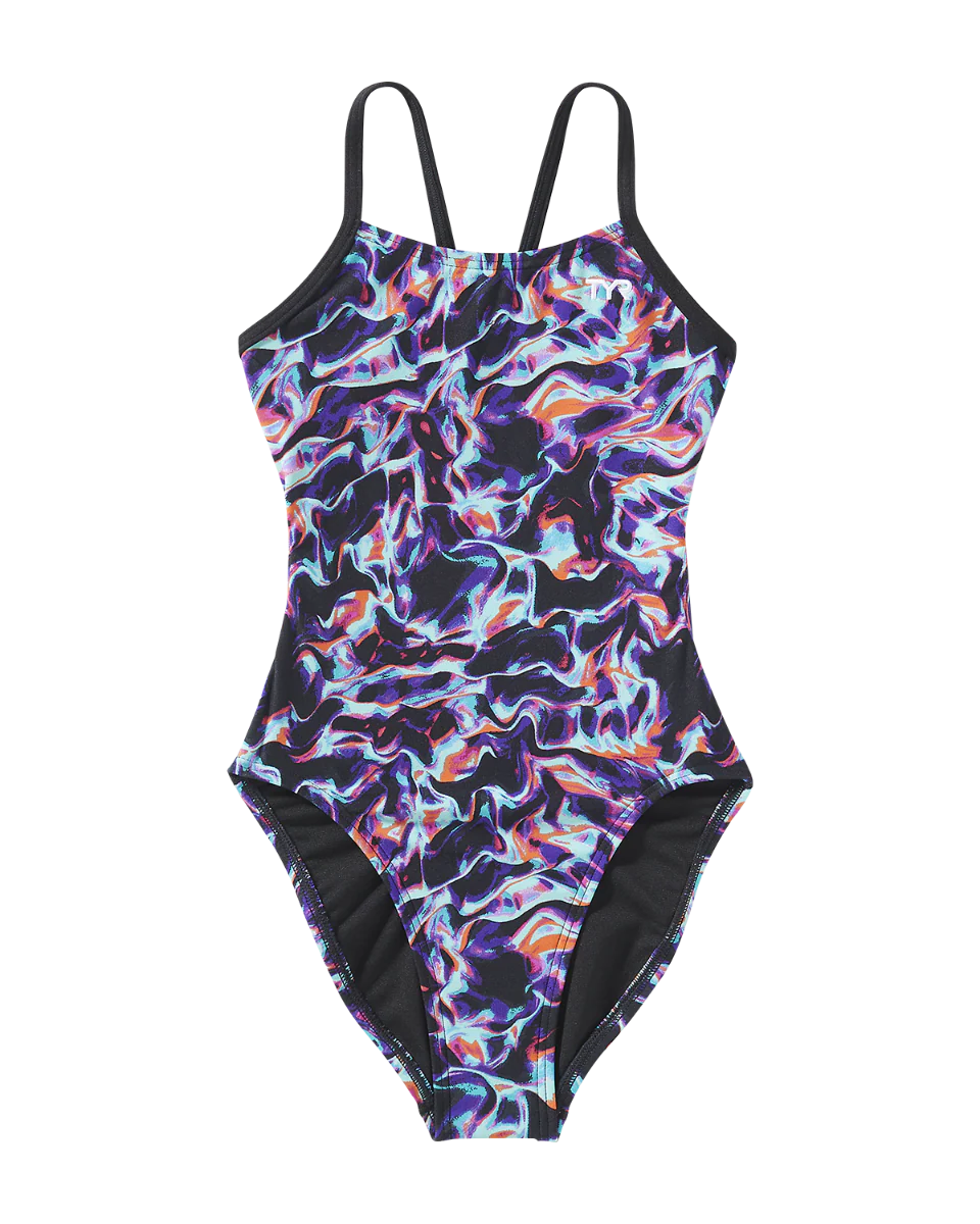 TYR Durafast EliteĀ® Girls Cutoutfit Swimsuit - Energia - Image 3