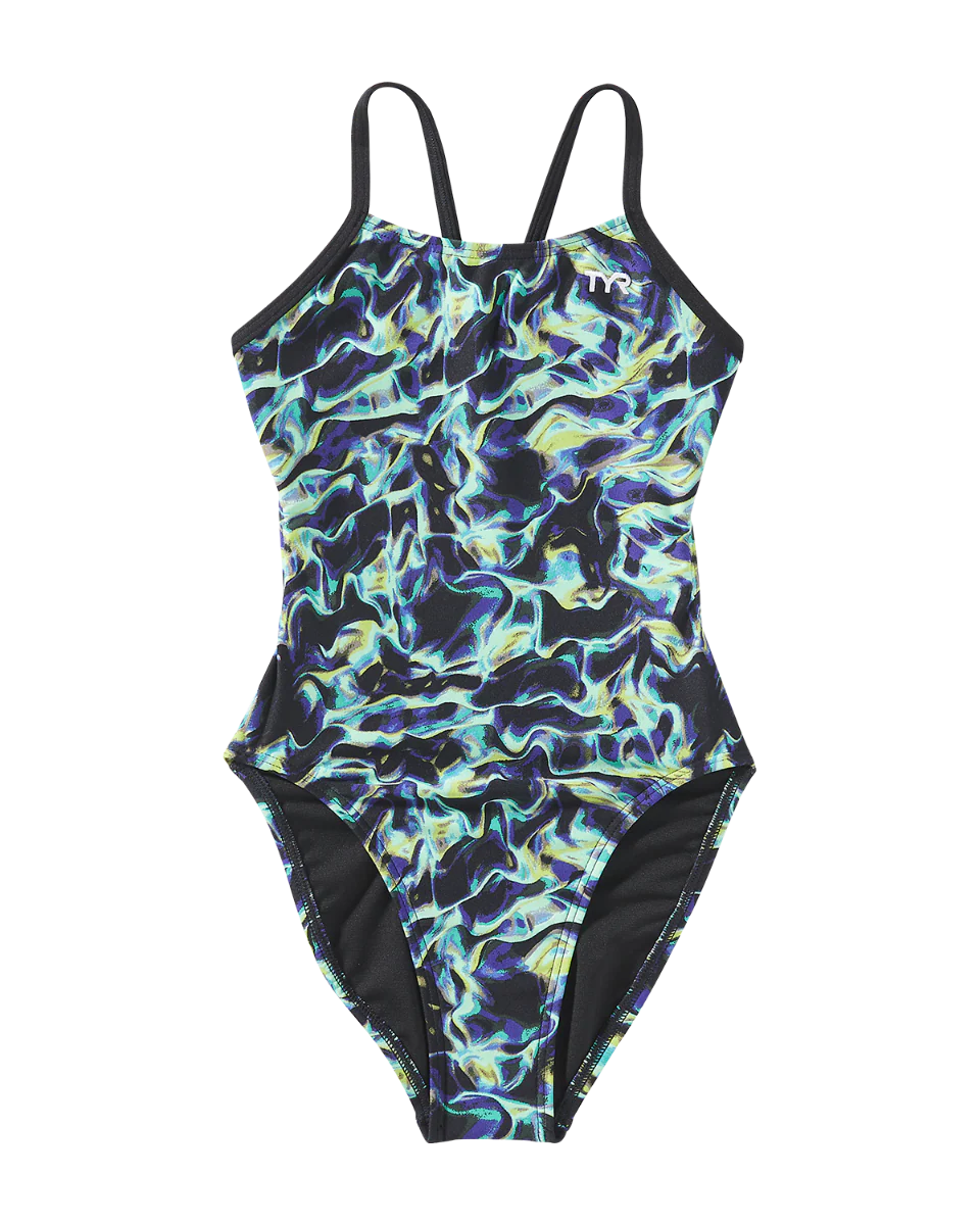 TYR Durafast EliteĀ® Girls Cutoutfit Swimsuit - Energia - Image 5